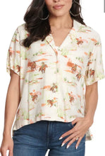 Load image into Gallery viewer, Wrangler retro button down graphic tee