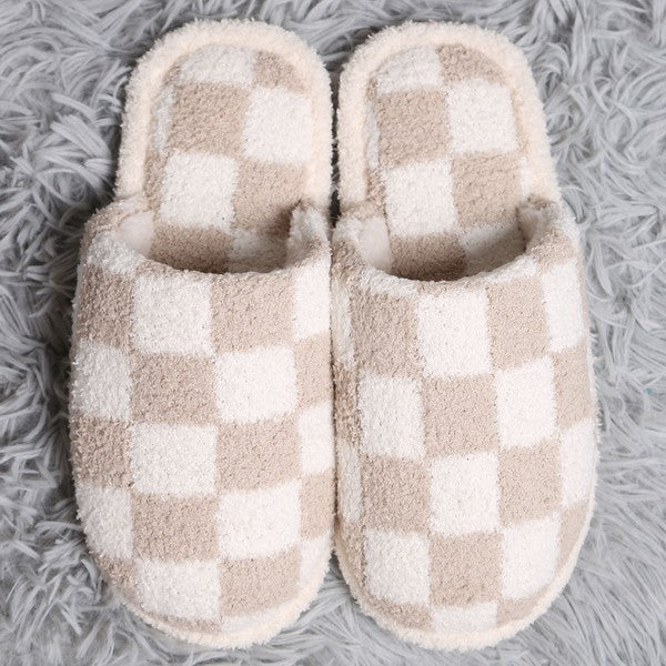 the 'checker' slippers (taupe)