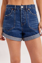 Load image into Gallery viewer, Bluivy - WESTERN POCKET ROLLED HEM DENIM SHORTS
