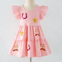 Load image into Gallery viewer, Clover Cottage - Wild West Sequin Girls Dress
