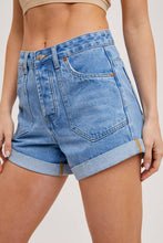 Load image into Gallery viewer, Bluivy - WESTERN POCKET ROLLED HEM DENIM SHORTS

