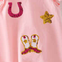 Load image into Gallery viewer, Clover Cottage - Wild West Sequin Baby Romper
