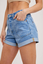 Load image into Gallery viewer, Bluivy - WESTERN POCKET ROLLED HEM DENIM SHORTS
