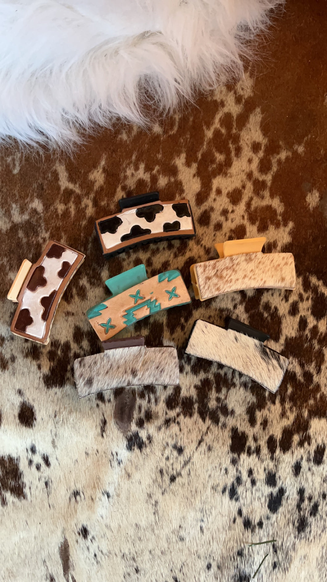 Tooled & cowhide clips
