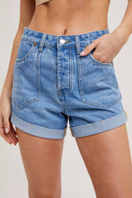 Load image into Gallery viewer, Bluivy - WESTERN POCKET ROLLED HEM DENIM SHORTS
