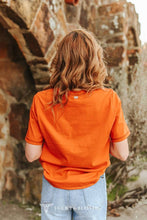 Load image into Gallery viewer, Rust Giddy Up Boots Contrast Embroidered Short Sleeve Tee
