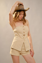 Load image into Gallery viewer, Western Buckle Strapless Top
