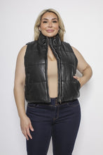 Load image into Gallery viewer, Extended Size- leather quilted puffer vest
