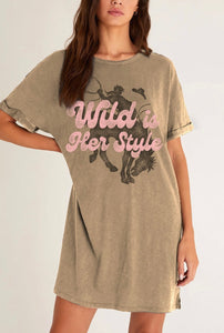 the 'wild is her style' t shirt dress