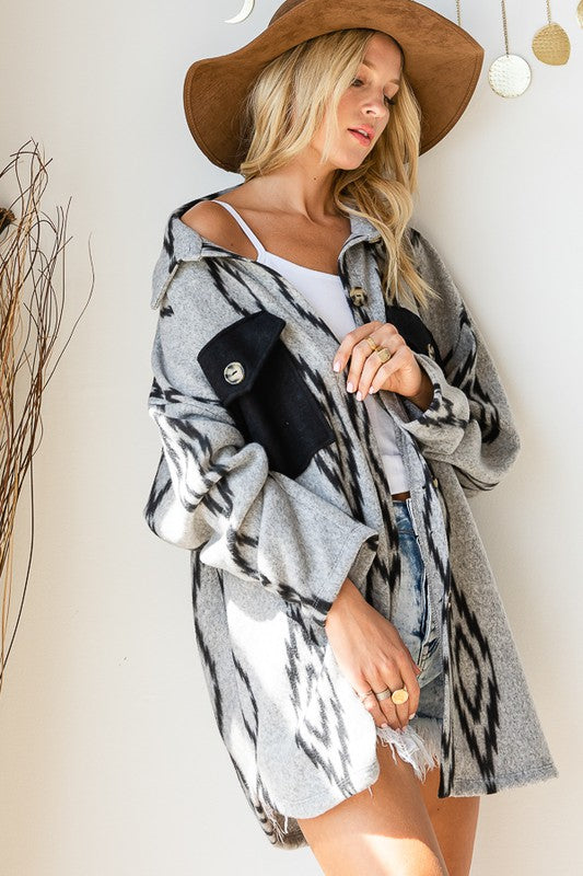 Grey & Black aztec jacket