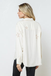 the 'star dust' button down top