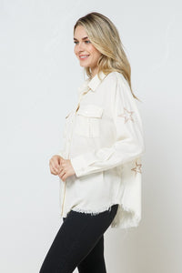 the 'star dust' button down top
