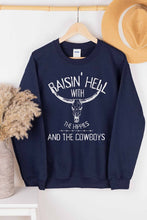 Load image into Gallery viewer, the &#39;raisin&#39; hell with the hippies and the cowboys&#39; crewneck
