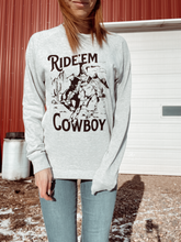 Load image into Gallery viewer, ‘Ride ‘em cowboy’ crew neck sweater
