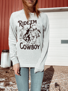 ‘Ride ‘em cowboy’ crew neck sweater